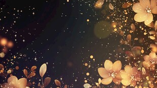 梦幻金色花朵背景图