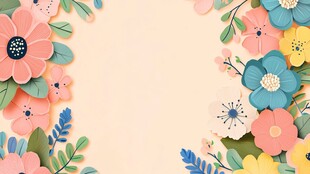 缤纷花卉边框背景图