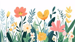 缤纷花卉装饰图案