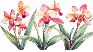 美丽绽放的多彩兰花