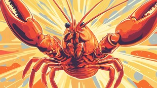 活力龙虾插画 色彩绚丽