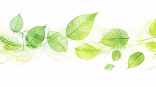 清新绿叶飘动背景图