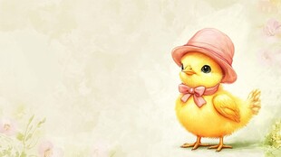 戴帽小黄鸡的可爱瞬间