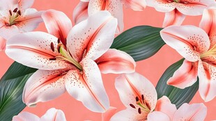 粉色百合花图案背景