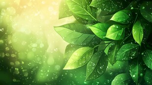 清新绿叶背景图