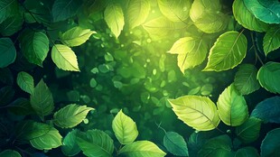 绿意盎然的梦幻树叶背景