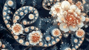 梦幻分形花卉图案