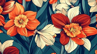 绚丽花卉图案 色彩明艳