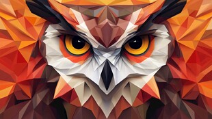 低多边形风格的猫头鹰肖像