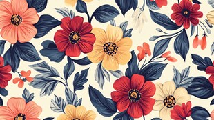 花卉图案 清新多彩植物风