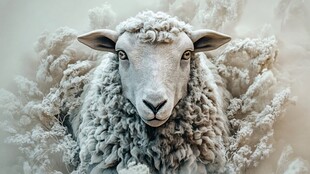 雪覆绵羊 冬日纯净生灵