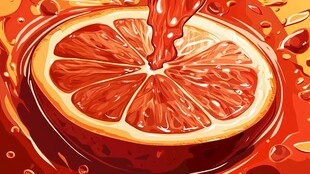 鲜橙果汁飞溅诱人瞬间