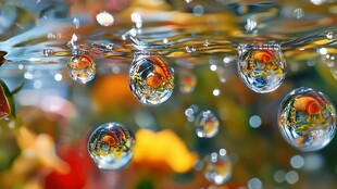 梦幻水滴中的斑斓世界