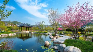 春日湖畔美景