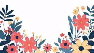 花卉边框图案设计素材