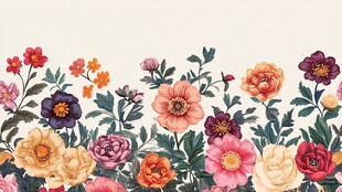 缤纷花卉装饰图案
