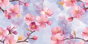 春日烂漫樱花背景图