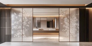 中式雅致屏风后的室内空间