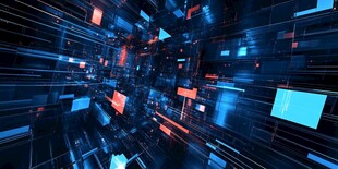 科技感数字方块空间场景