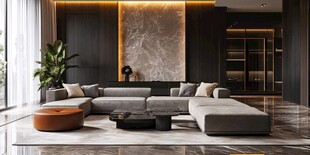 现代简约风格豪华客厅空间