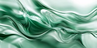灵动绿韵流体艺术背景图
