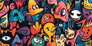 多彩搞怪卡通怪物大集合