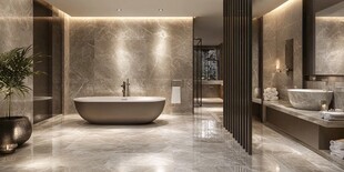 豪华现代风大理石浴室空间