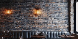 复古砖墙餐厅室内场景