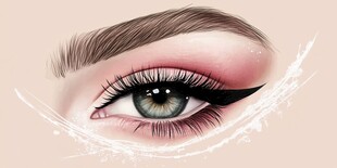 梦幻眼妆艺术插画