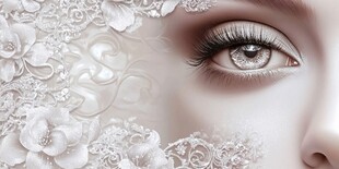 梦幻眼妆与花卉艺术之美