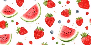 夏日缤纷水果无缝图案