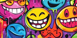 多彩表情涂鸦 活力视觉盛宴