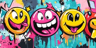 多彩涂鸦表情艺术作品