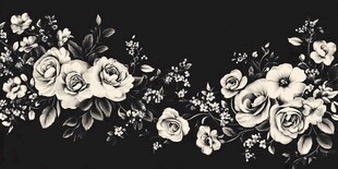 黑白花卉装饰图案