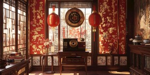 中式复古书房的典雅景致