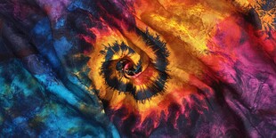 绚丽扎染织物艺术纹理