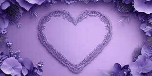 紫色心形花卉浪漫背景图