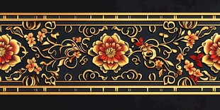 中式古典花卉纹饰图案