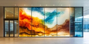 艺术玻璃墙打造灵动空间