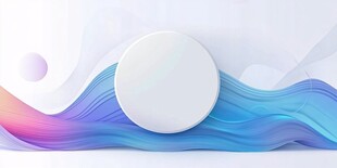 梦幻流体背景中的白色圆