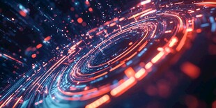 炫彩科技感环形光线背景