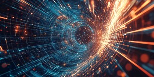 科技感未来时空隧道场景