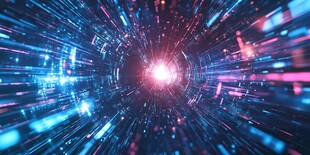 未来科技感的炫彩光效隧道