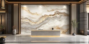 大理石纹理大气接待区背景墙
