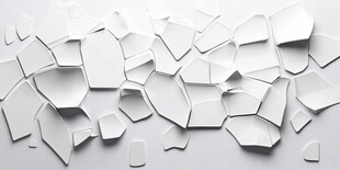 白色破碎瓷片散落画面