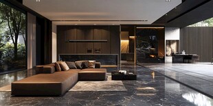 现代奢华风开放式客厅空间