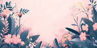 粉色花卉植物梦幻背景图