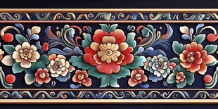 中式传统花卉纹饰图案