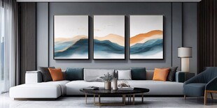 现代客厅的艺术挂画装饰