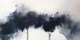 水墨飞溅艺术抽象画面
